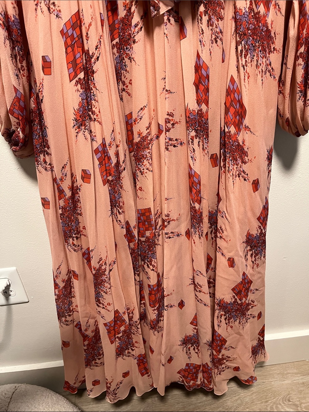 GIAMBATTISTA VALLI SS19 100% Silk Lip Print Ruffle Maxi Dress | IT 48 / US 12 - Picture 9 of 13